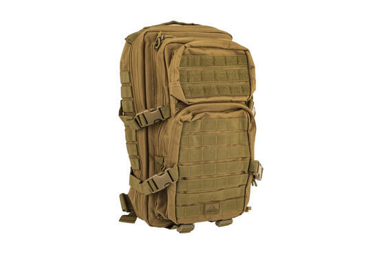The Red Rock Outdoor Gear Assault Pack Comes in Coyote Brown and features Nylon construction